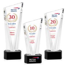 Plymouth Full Color Black on Paragon Base Peaks Crystal Award - Awards and Trophies