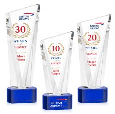 Plymouth Full Color Blue on Paragon Base Peaks Crystal Award - Awards and Trophies