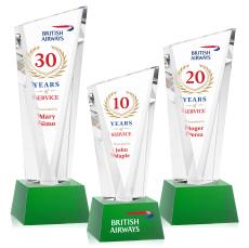 Plymouth Full Color Green on Robson Base Peaks Crystal Award - Awards and Trophies