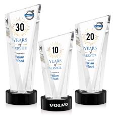 Plymouth Full Color Black on Stanrich Base Peaks Crystal Award - Awards and Trophies
