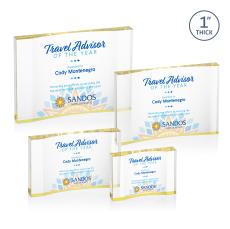 Langworth Full Color Gold Rectangle Acrylic Award - Awards and Trophies