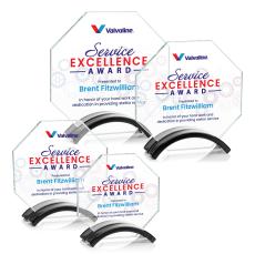 Lacota Full Color Black Polygon Crystal Award - Crystal Awards