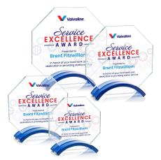Lacota Full Color Blue Polygon Crystal Award - Crystal Awards