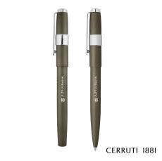Cerruti 1881 Block Brushed Ballpoint Pen & Fountain Pen Set - Pen Sets