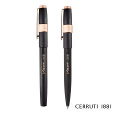 Cerruti 1881 Block Brushed Ballpoint & Rollerball Pen Set - Pen Sets