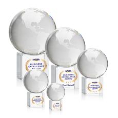 Globe on Cube Full Color Square / Cube Crystal Award - Crystal Awards