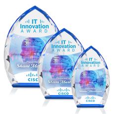 Wilton Full Color Blue Peaks Crystal Award - Crystal Awards
