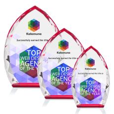 Wilton Full Color Red Peaks Crystal Award - Crystal Awards