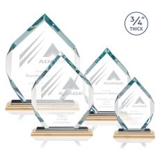 Royal Diamond Bamboo/Black Polygon Wood Award - Crystal Awards