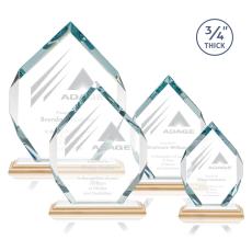 Royal Diamond Bamboo/White Polygon Wood Award - Crystal Awards