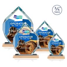 Royal Diamond Full Color Bamboo/Black Polygon Wood Award - Crystal Awards