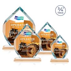 Royal Diamond Full Color Bamboo/White Polygon Wood Award - Crystal Awards