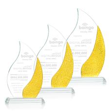 Oakley Yellow Flame Crystal Award - Crystal Awards