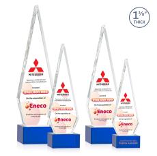 Springfield Full Color Blue on Hancock Base Diamond Crystal Award - Full Color Imprint