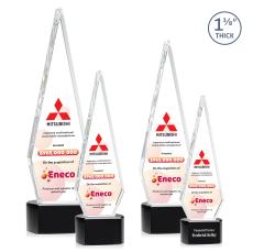 Springfield Full Color Black on Paragon Base Diamond Crystal Award - Full Color Imprint