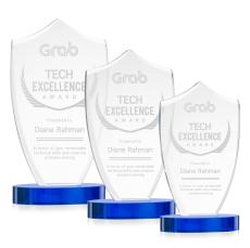 Skylark Shield Blue Unique Crystal Award - Awards and Trophies