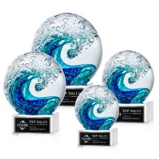 Surfside Clear on Hancock Base Globe Glass Award - Awards and Trophies