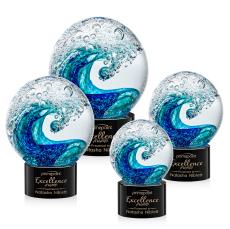 Surfside Black on Marvel Base Globe Glass Award - Awards and Trophies