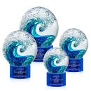 Surfside Blue on Marvel Base Globe Glass Award