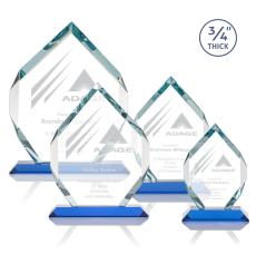 Royal Diamond Sky Blue Polygon Crystal Award - Awards and Trophies