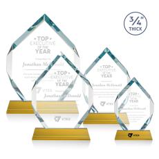 Royal Diamond Amber on Newhaven Polygon Crystal Award - Awards and Trophies