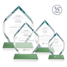 Royal Diamond Green on Newhaven Polygon Crystal Award - Awards and Trophies