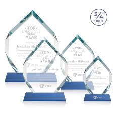Royal Diamond Blue on Newhaven Polygon Crystal Award - Awards and Trophies