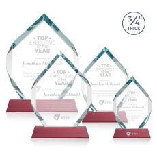 Royal Diamond Red on Newhaven Polygon Crystal Award - Awards and Trophies