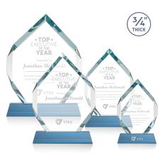 Royal Diamond Sky Blue on Newhaven Polygon Crystal Award - Awards and Trophies