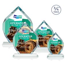 Royal Diamond Full Color Starfire Polygon Crystal Award - Full Color Imprint