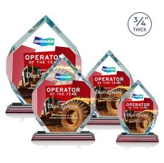 Royal Diamond Full Color Rosewood Polygon Crystal Award - Full Color Imprint