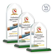 Blake Full Color Green Peaks Crystal Award - Crystal Awards