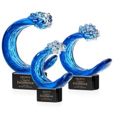 Oceana Black on Paragon Base Circle Glass Award - Crystal Awards