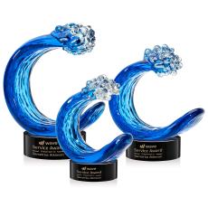 Oceana Black on Stanrich Base Circle Glass Award - Crystal Awards