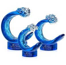 Oceana Blue on Stanrich Base Circle Glass Award - Crystal Awards