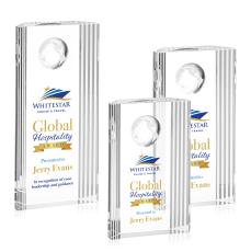 Torrington Globe Full Color Towers Crystal Award - Crystal Awards