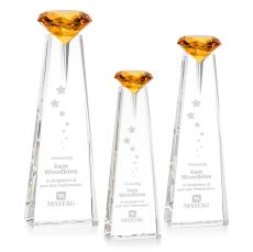 Alicia Gemstone Optical/Amber Towers Crystal Award - Crystal Awards