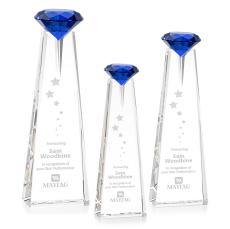Alicia Gemstone Optical/Sapphire Towers Crystal Award - Crystal Awards