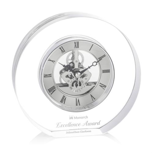 Corporate Gifts - Clocks - Wilkes Clock - Silver