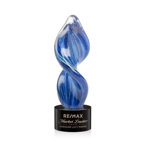 Awards and Trophies - Crystal Awards - Glass Awards - Bonavista Black on Marvel Base Unique Glass Award