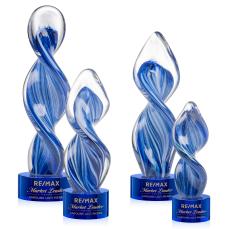 Bonavista Blue on Marvel Base Unique Glass Award - Glass Awards
