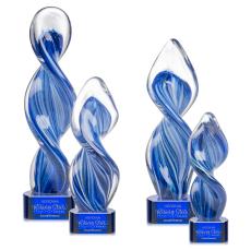 Bonavista Blue on Paragon Base Unique Glass Award - Glass Awards