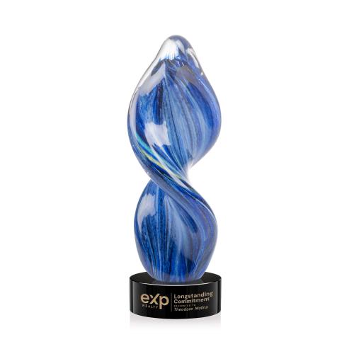 Awards and Trophies - Crystal Awards - Glass Awards - Bonavista Black on Stanrich Base Unique Glass Award