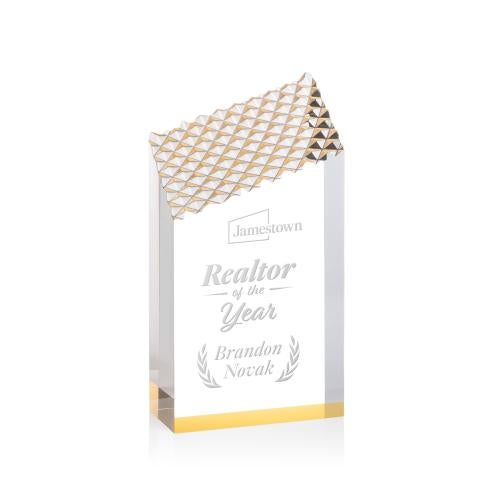 Awards and Trophies - Acrylic Awards - Paluzzi Gold Peaks Acrylic Award