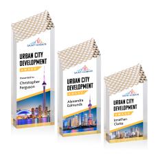 Paluzzi Full Color Gold Peaks Acrylic Award - Awards and Trophies