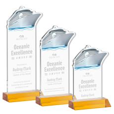 Voyager Amber Unique Crystal Award - Awards and Trophies