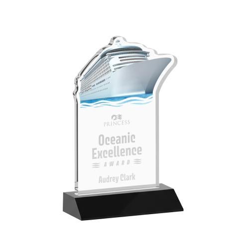 Awards and Trophies - Crystal Awards - Voyager Black Unique Crystal Award