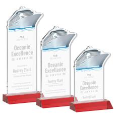Voyager Red Unique Crystal Award - Colored Crystal Awards