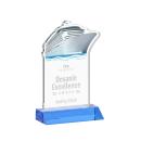 Voyager Sky Blue Unique Crystal Award