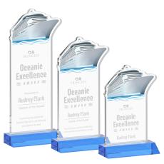 Voyager Sky Blue Unique Crystal Award - Awards and Trophies